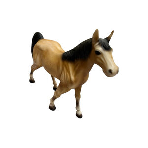 Vintage Horse Figurine Toy Tan Black Hard Plastic 1970’s